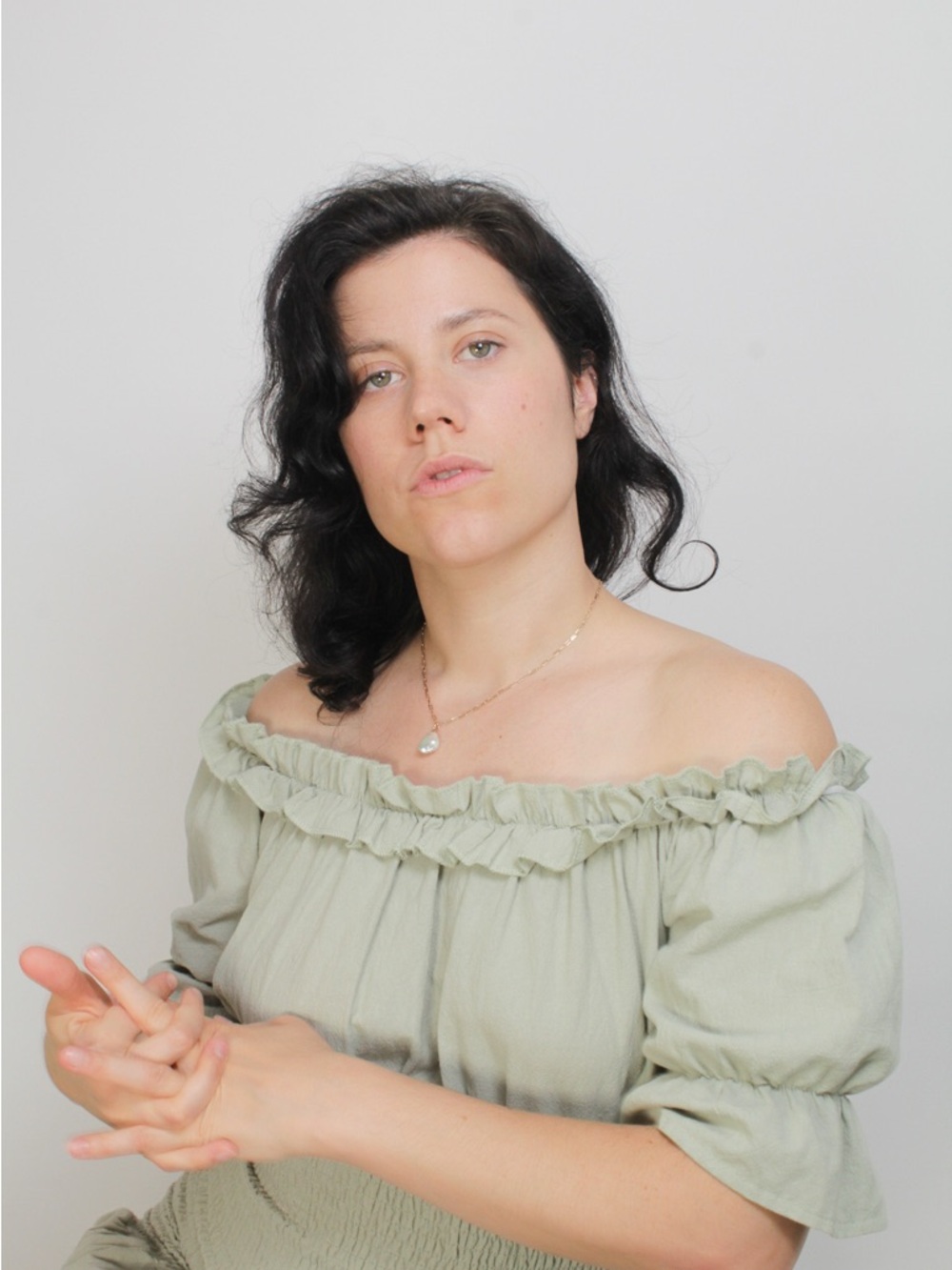 Sage Off-Shoulder Ruffle Dress - Picture 7 of 8